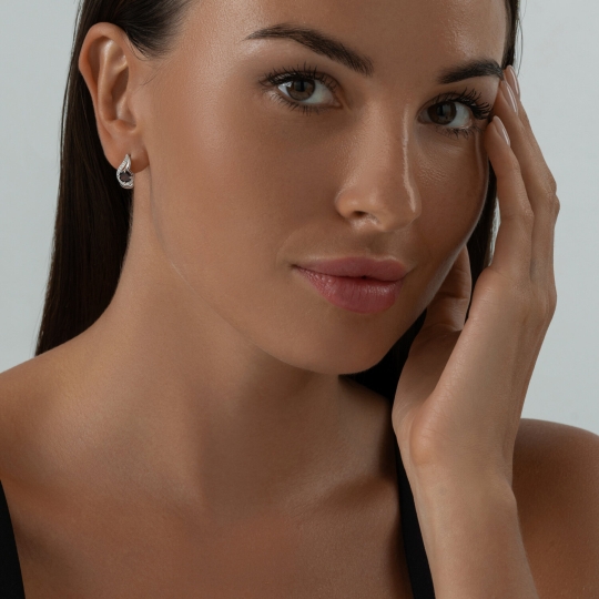 Серьги из серебра с фианитами