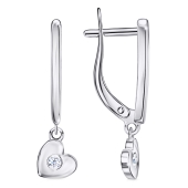 Серьги из серебра с фианитами