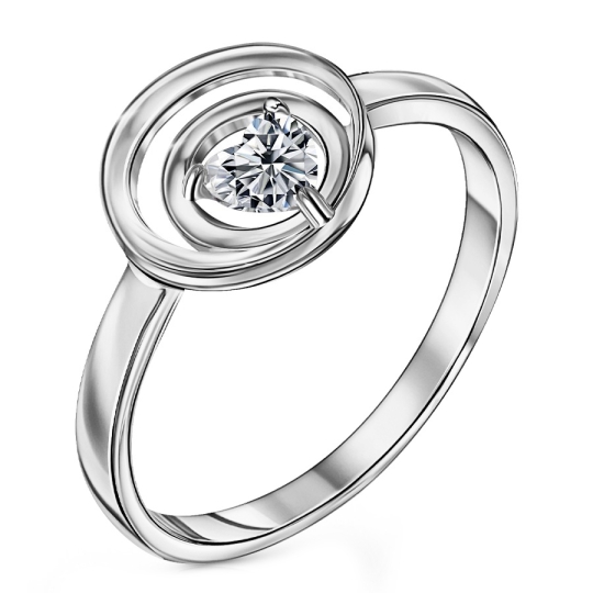 Кольцо из серебра с ювелирным кристаллом мятный оникс и фианитами