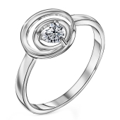 Кольцо из серебра с фианитом