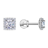 Серьги из серебра с фианитами