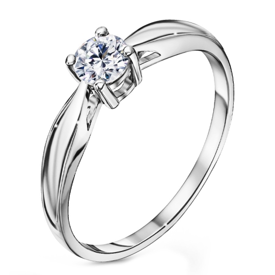 Кольцо из серебра с бриллиантом