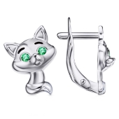 Серьги из серебра с фианитами