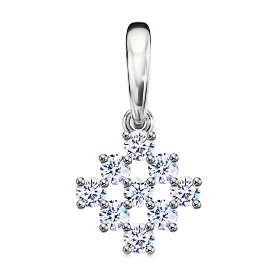 Подвеска-шарм из серебра с фианитами