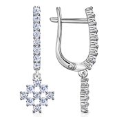 Серьги из серебра с фианитами