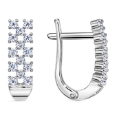 Серьги из серебра с фианитами