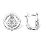 Серьги из серебра с фианитами