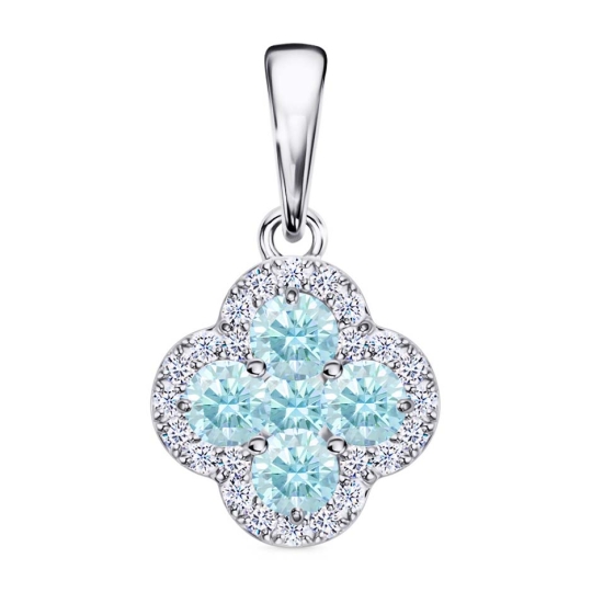 Подвеска из серебра с позолотой и фианитами