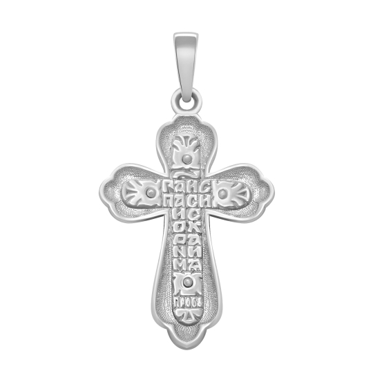 Подвеска-крест из серебра с чернением