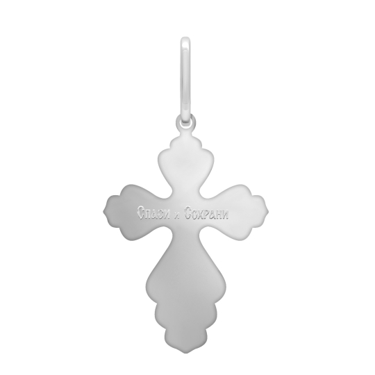 Подвеска-крест из серебра с бриллиантом