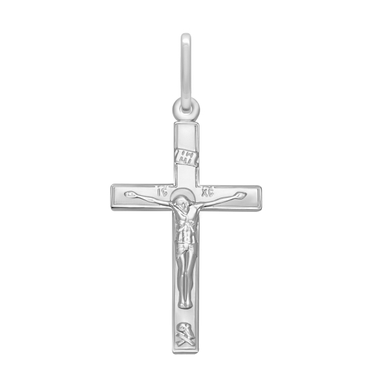 Подвеска-крест из серебра с чернением