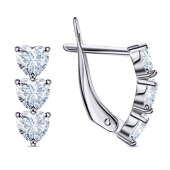 Серьги из серебра с фианитами