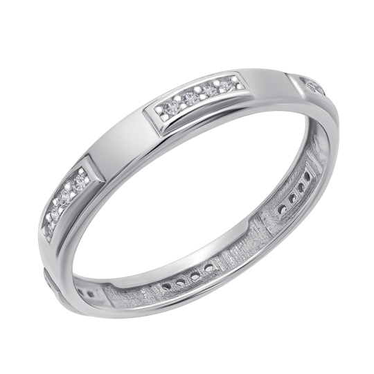 Кольцо из серебра с фианитами