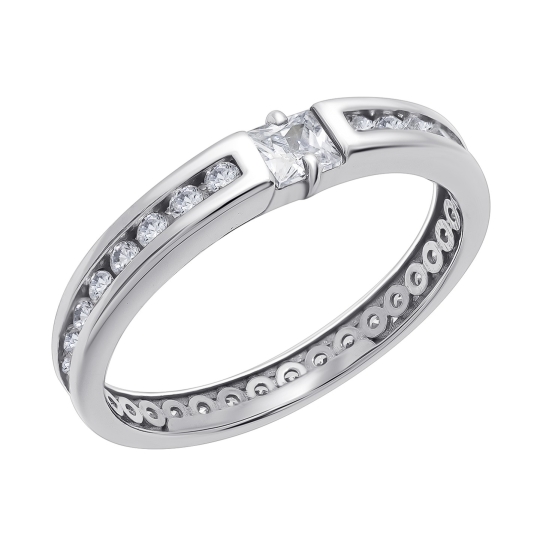 Кольцо из серебра с фианитами