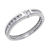 Кольцо из серебра с фианитами