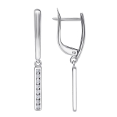 Серьги из серебра с фианитами