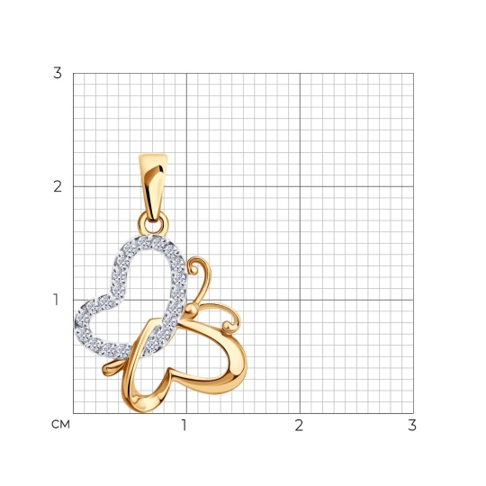 Подвеска из золота с фианитами