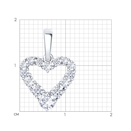 Подвеска из белого золота с фианитами