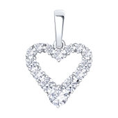 Подвеска из белого золота с фианитами