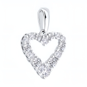 Подвеска из белого золота с фианитами