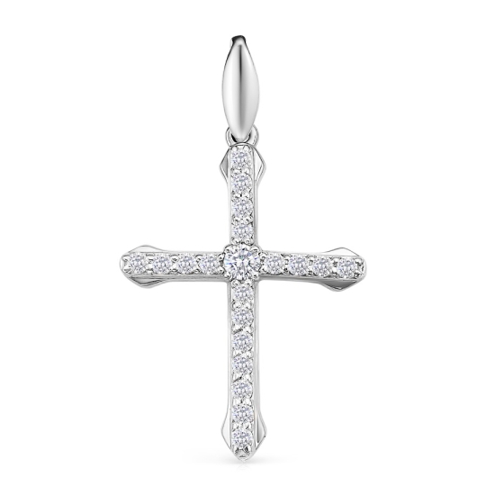 Подвеска из серебра с ювелирным кристаллом и фианитами