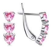 Серьги из серебра с ювелирными кристаллами