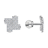 Серьги из серебра с фианитами