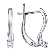 Серьги из серебра с фианитами