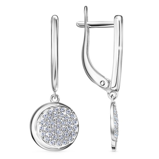 Одиночная серьга из серебра с чернением