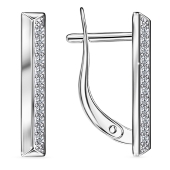 Серьги из серебра с фианитами