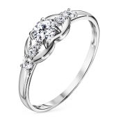 Кольцо из серебра с фианитами