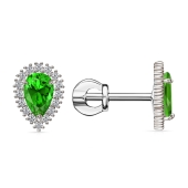 Серьги из серебра с фианитами