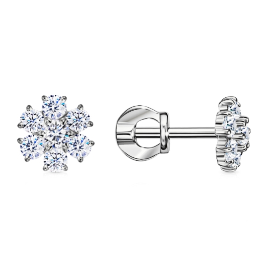 Одиночная серьга из серебра 