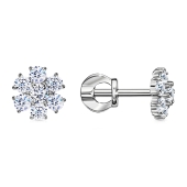 Серьги из серебра с фианитами