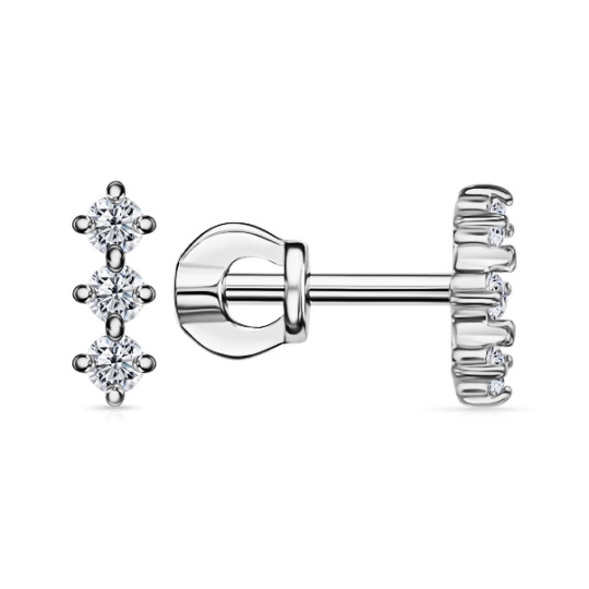 Серьги из серебра с фианитами