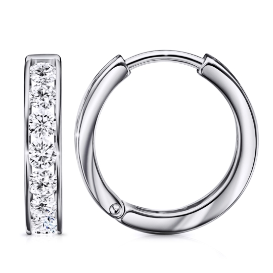 Серьги из серебра с раухтопазами и фианитами