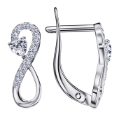 Серьги из серебра с фианитами