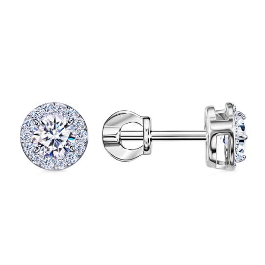 Серьги из серебра с ювелирными кристаллами