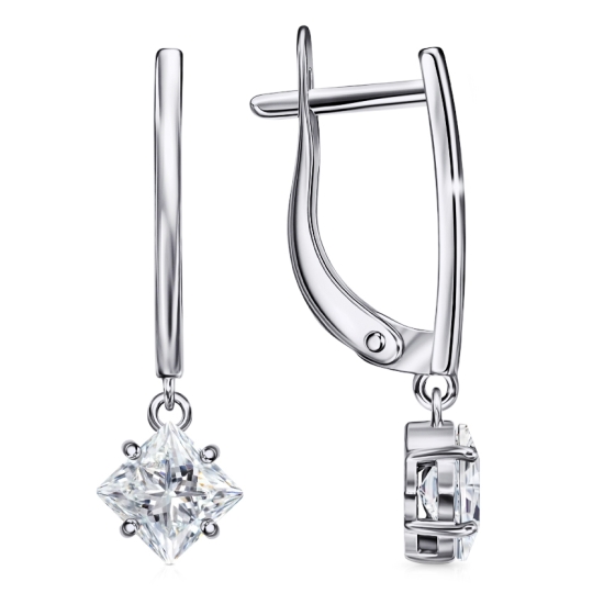 Серьги из серебра с сапфирами