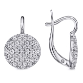 Серьги из серебра с фианитами