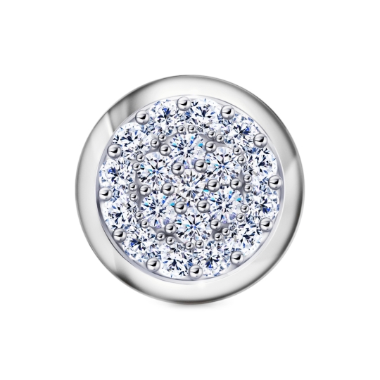 Подвеска-буква из серебра с фианитами "Ю"