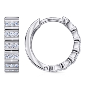 Серьги из серебра с фианитами