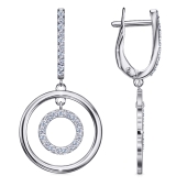 Серьги из серебра с фианитами