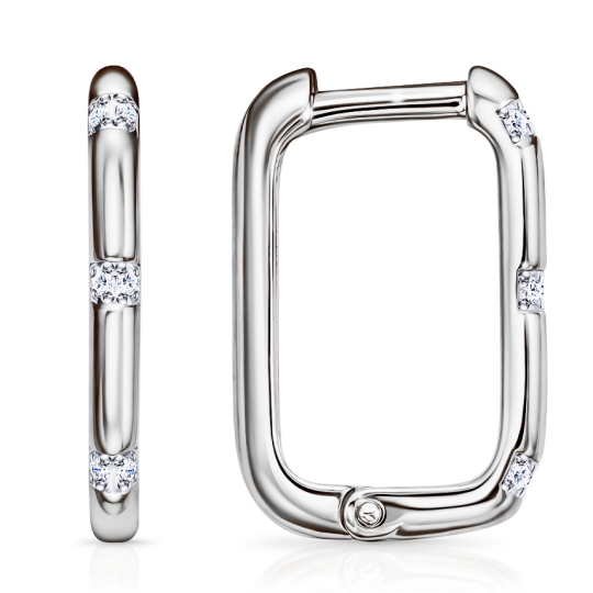 Серьги из серебра с ювелирными кристаллами