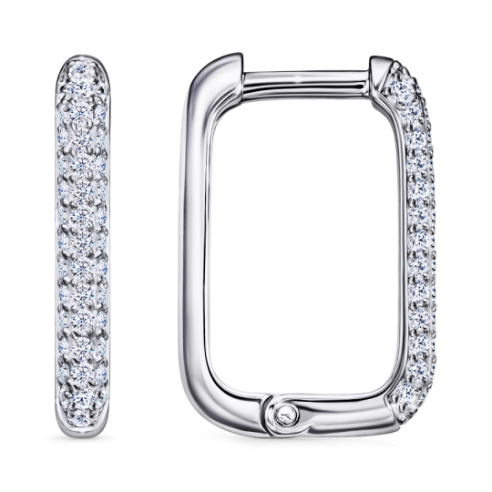 Серьги из серебра с фианитами