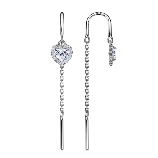 Серьги из серебра с золотой вставкой и бриллиантами