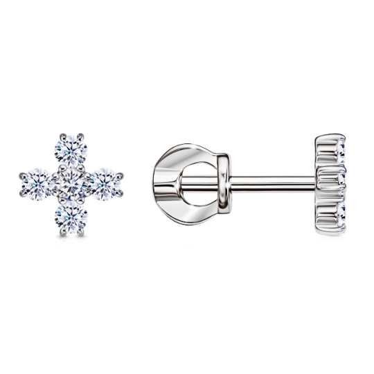 Серьги из серебра с фианитами