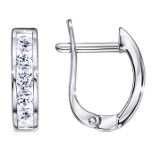 Серьги из серебра с фианитами