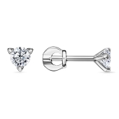 Серьги из серебра с фианитами