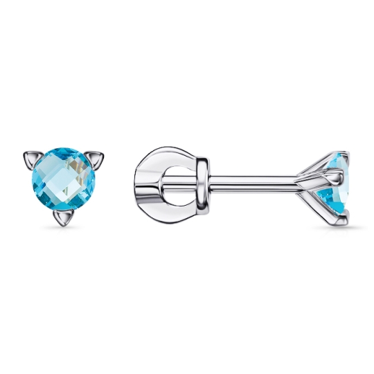 Серьги из серебра с фианитами